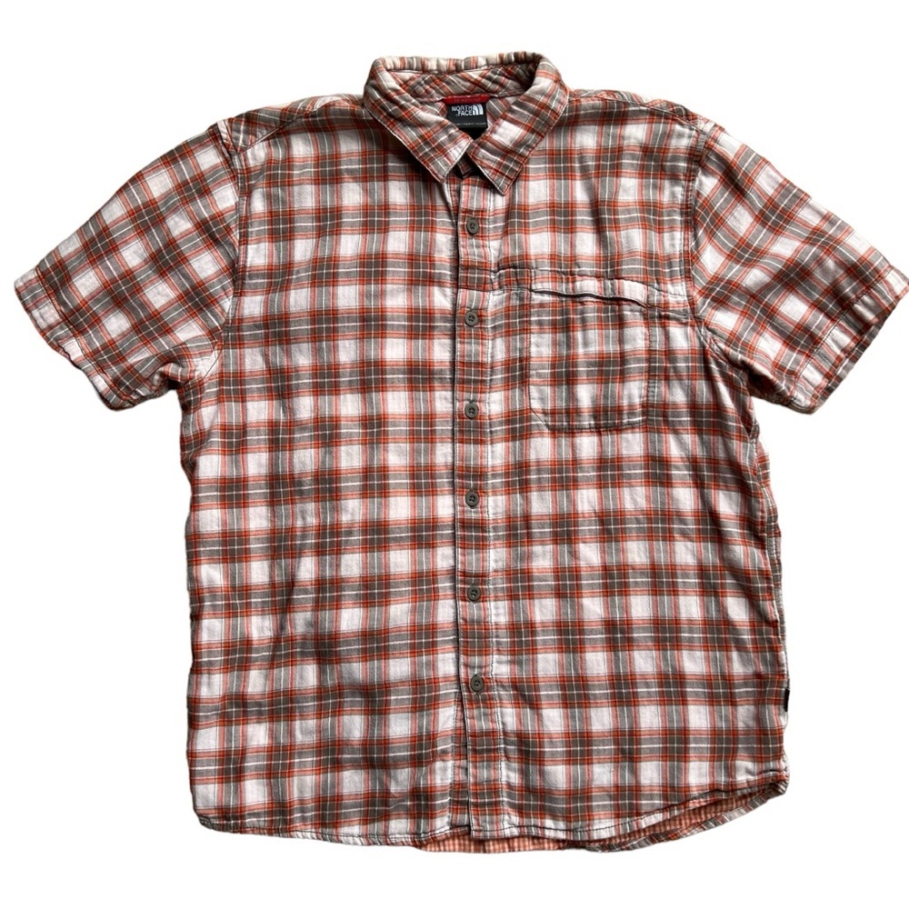 The North Face - Short Sleeve Soft Cotton Plaid Button Down Shirt - Large